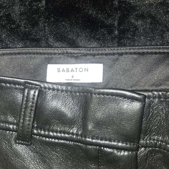 Aritzia Babaton New Command Mid Rise Pants Black Size:6 NEW Faux Leather - Picture 11 of 12